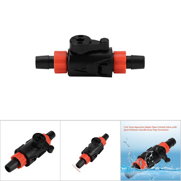 Fiskebeholder Akvarium Vannstrømskontrollventil med Hurtigutløserhåndtak Slangekobling 12/16mm(S)