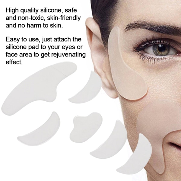 6 st Anti Wrinkle Silikon Patch Pad Hudlyft Återanvändbar Pannöga Haka Ansiktsplåster