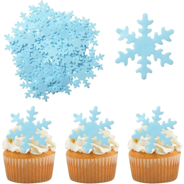 Förtrollande Vinter Snöflinga Cupcake Toppers, Helt Ätbara av Hög Kvalitet Livsmedelsgodkänd Vintertema Festdekor, Fängslar Dina Gäster med