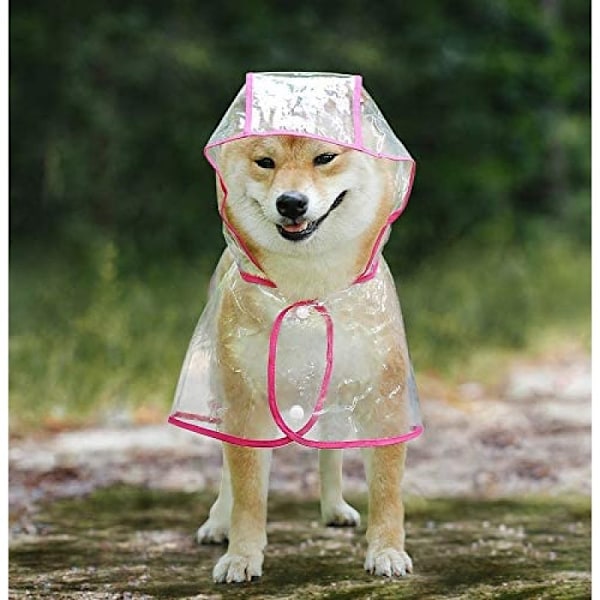 Hundregnkappa, lätt och transparent kappa för små till medelstora hundar, bekväm att bära och vattentät design, snygga husdjursregnkläder för fransk bulldog