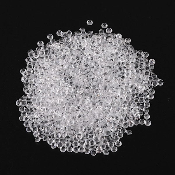 5000 st 3 mm transparent bröllopskonfetti fest plast diamant gnistrande ädelstenar dekor (vit)