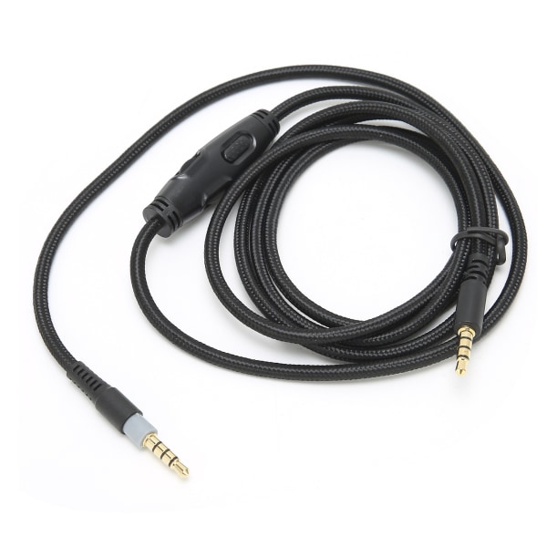 Hörlurssladd 3,5 mm hane till hane ljudkabel med volymkontroll för HyperX Cloud