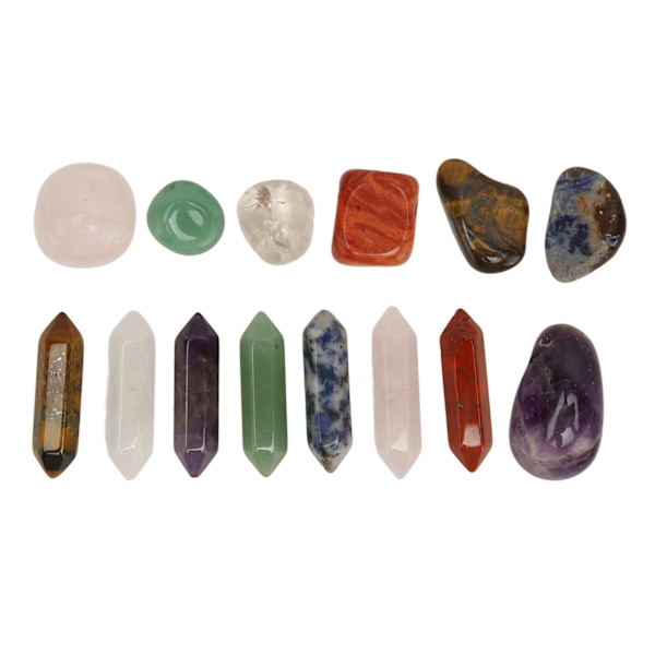 Reiki Ädelsten Healing Kristaller Stenar Set, Hexagonal Kulformad Natursten För Energibalansering, Kristall Chakra Sten Set Idealisk För