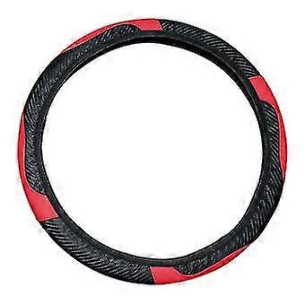 GETIT Universal Bilratovertræk 38cm PU Læder Skridsikkert Elastisk Komfortabelt Glat Sort Rød