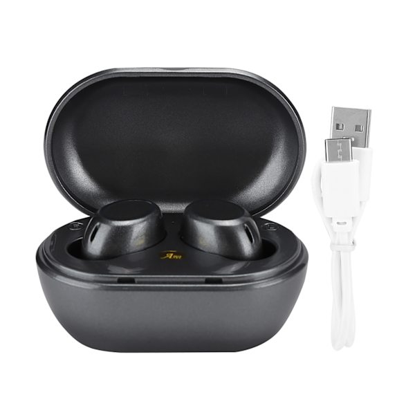 Trådlösa Bluetooth-hörlurar DC 5V TWS-headset CNC-gravering titanmetallbearbetning stöd typ C-laddning(Grå )