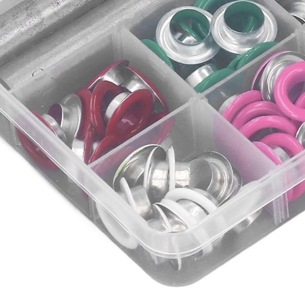 Öglettset 10 mm Färgglad Hållbar Metall Bred Applikation Enkel Installation Läderöglor Kit för Skor Väska Kläder