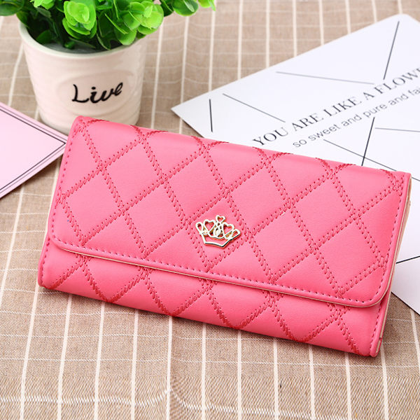 PU nahkainen tyylikäs clutch-laukku Vetoketju Kruunu kolikkopussi