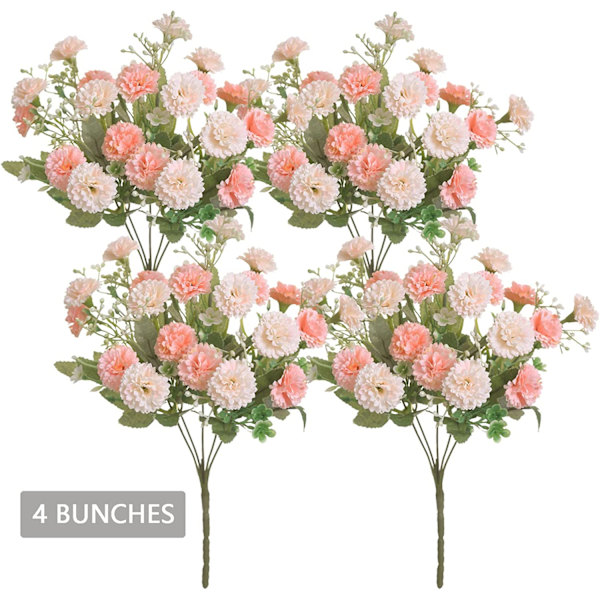 4 Buketter Nejlika Små Konstgjorda Blommor
