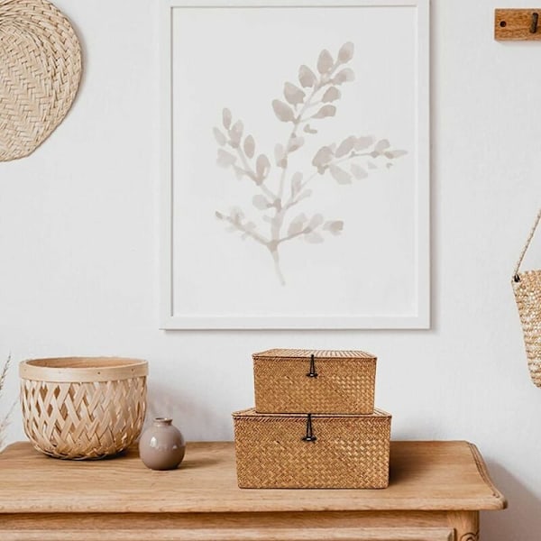 Pastoral Designstil: Förvaringskorg av sjögräs, lätt att rengöra och underhålla för varaktig skönhet