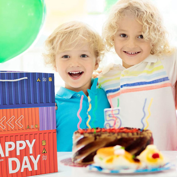 4 stk. Happy container fashion gavepose papirpose Varmt folie papirpose gaveeske gavepose Barneleker håndveske