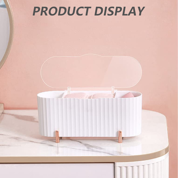 Makeup bomuldsopbevaringsboks, 3 rum bomuldsrondel opbevaring