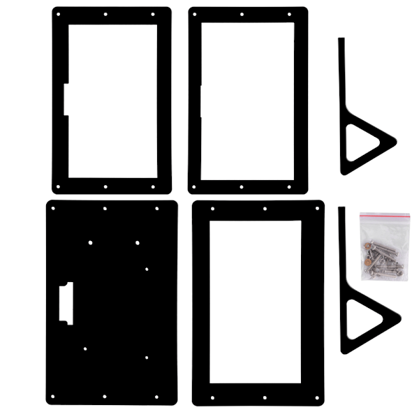 7 tommers akrylbeskyttende deksel med stativholder for Raspberry Pi 7\" skjerm