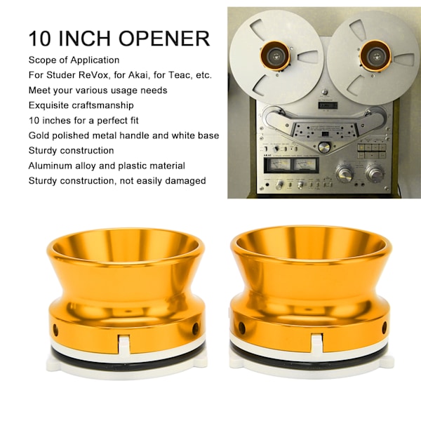 1 Par NAB Hub-adaptere Profesjonelle Polerte Aluminiumslegeringer 10 Tommer Åpner for Studer ReVox for Akai for Teac