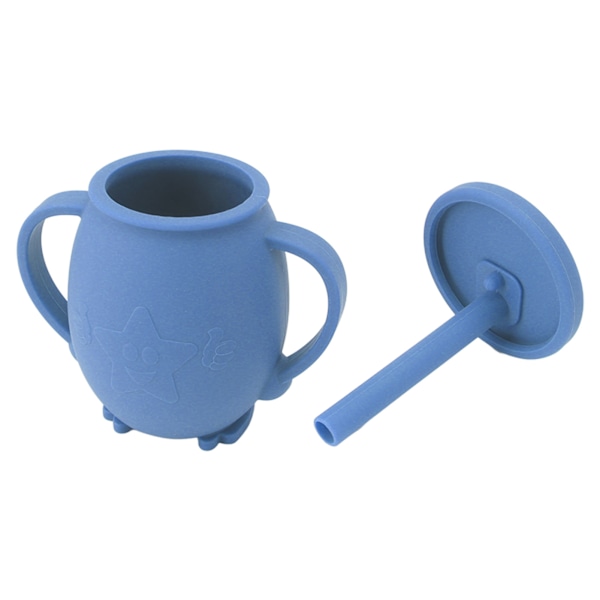 230ml Silikon Treningskopper for Småbarn med Sugerør Lokk Sklisikre Håndtak Spillsikre Treningskopp for Baby Småbarn