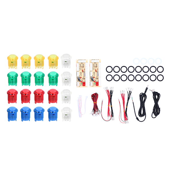 2-spelars arkadspel DIY-kit joystick-set LED-arkadknappar för dataspel 5V