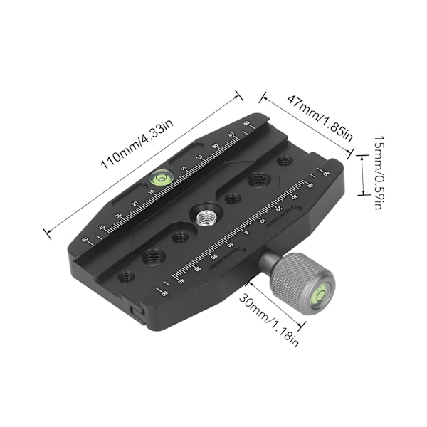 Snabbkopplingsplatta Adapter Universal SLR Kamera Stativ Snabbkopplingsplatta med 1/4in 3/8in Skruvhål och Vattenpass