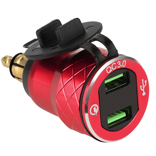 12V-24V Motorcykel USB Port Strømlader Stik med LED Display EU Stik
