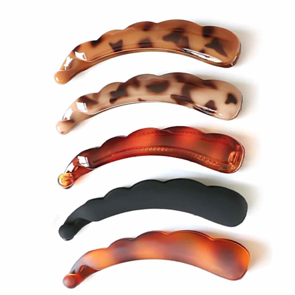 5 Stycken Stora Bananklämmor, Vintage Banan Hårklämmor Banan Clips, Hårklämma Tjockt Hår, För Tjockt Hår, Halkfria Hästsvanshållare