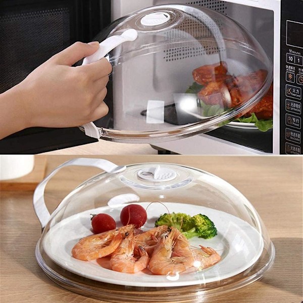 Mikrovågsskydd, Klar Mikrovågslock med Ångventiler, Livsmedelsgodkänt PC-Material BPA-Fritt Transparent Ånglock för Effektiv Matlagning