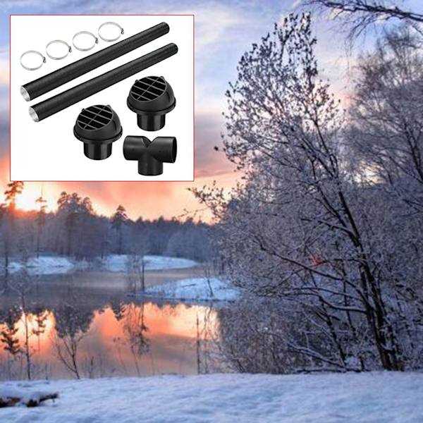 75mm Bilvarme Rørkanal T-stykke Varmt Luft Udløb Vent Slange Klips Sæt