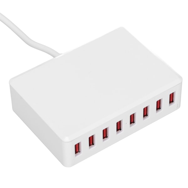 2.4A 50W 8-portars USB-laddare, bärbar USB-skrivbordsladdningsstation för telefoner och surfplattor