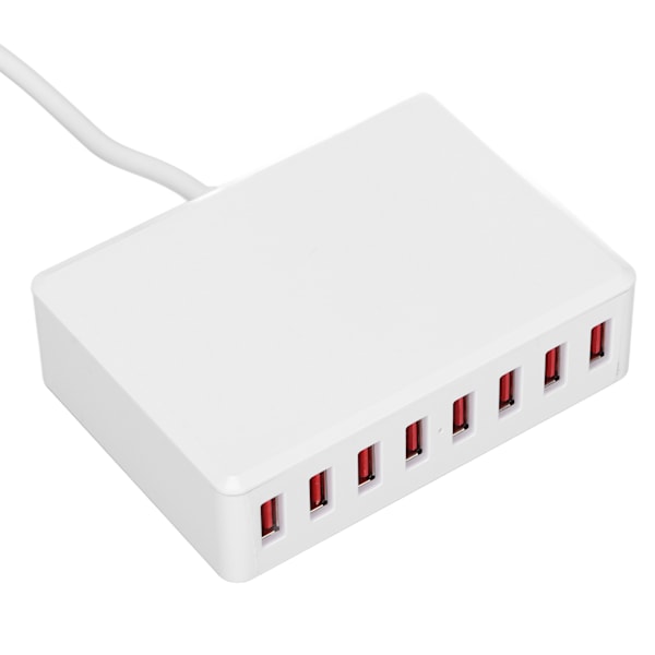 2.4A 50W 8 porter USB-lader bærbar USB-skrivebords smart ladestasjon for telefoner nettbrett