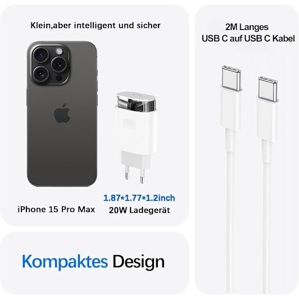 Usb C till Usb C-kabel, säker snabbladdning med automatisk chipdetekteringsfunktion, effektiv datasynkronisering vid 480 Mbps, bred kompatibilitet