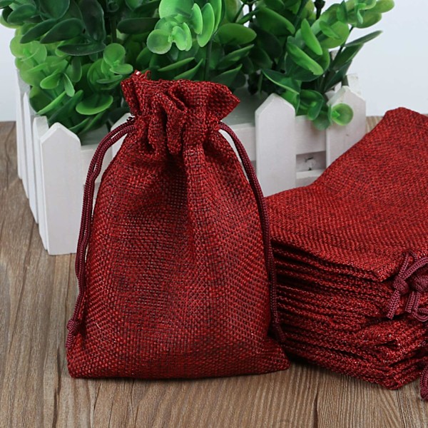 10 stk. jutepose bordeaux 10*14cm