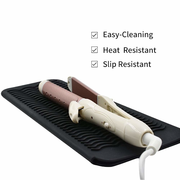 Värmebeständig silikonmatta för varm styling