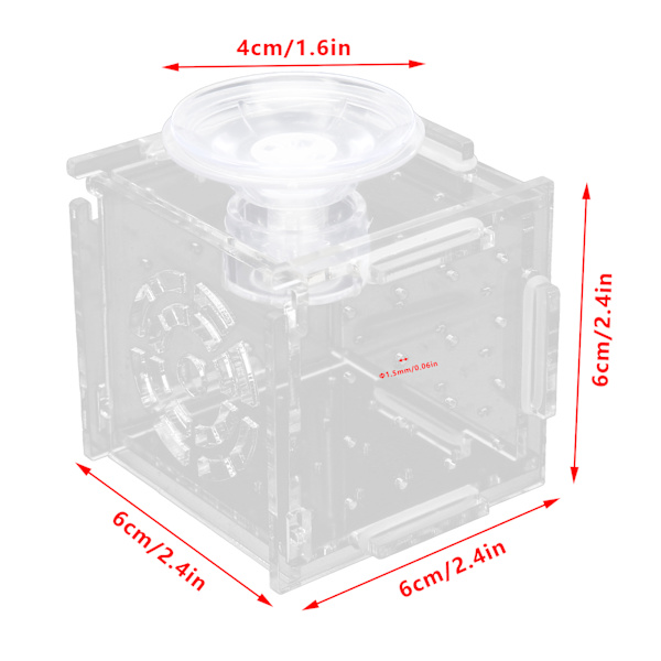 Fisk Isolationsboks Akryl Fiskeopdrætsboks Akvarium Rugeri til Babyfisk RejerEnkelt Mini Boks 6x6x6
