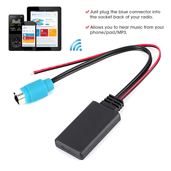 Bluetooth AUX-IN Adapter KCE-237B Trådløs Lydkabel Passer til Alpine CDE-W203Ri IDA X303 X305 X301