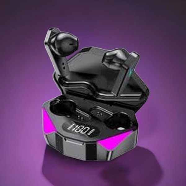 Trådlösa Gaming Hörlurar X15, AAC LD för Hi-Fi Ljud, Brusreducering, Smart Touch-kontroll, Lång Speltid, LED-ljusindikatorer för Laddning