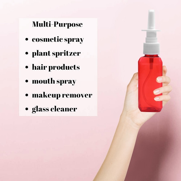 6 stk 50 ml fargesprayflaske i plast, liten kosmetisk plast