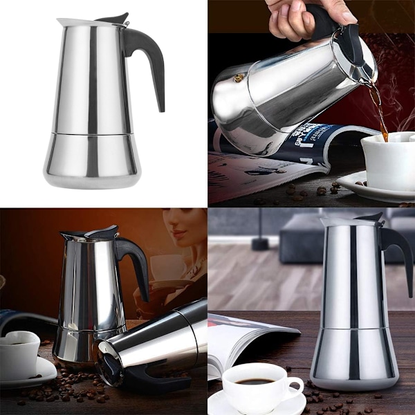 Mokabryggare i rostfritt stål, europeisk kaffekopp, portabel elektrisk kaffebryggare 200ml