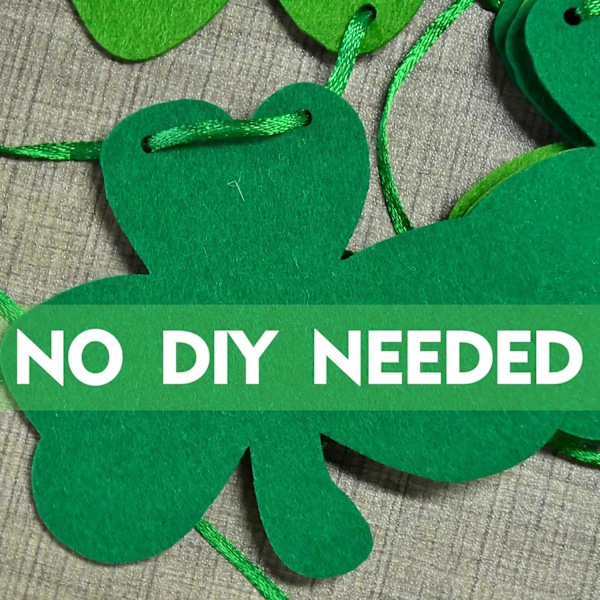 Lyckobringande Dekoration För St. Patricks Day, Filt Shamrock Party Girlang Fyrklöver Banner Mossgrön Snöre, Fleranvändning Vikbar