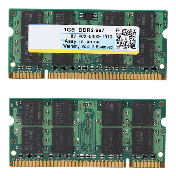Xiede DDR2 667 1.8V 1GB muistimoduuli RAM-moduuli täysin yhteensopiva kannettavalle tietokoneelle