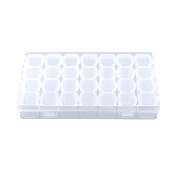 Klar plastik 28 slots justerbar tablet medicin pille smykker