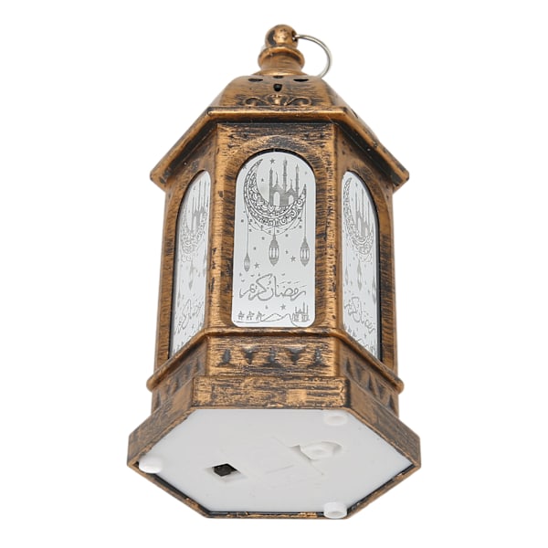 Mini Ramadan Lygte Retro Marokkansk Stil Dekorativ LED Eid Mubarak Lygte til Hjem Have Bryllup Festival 6stk Bronze Guld