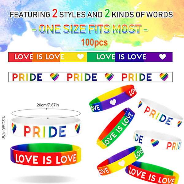 Fashionabel Pride-accessoar: Regnbågsfärgade silikonarmband för HBTQ-stöd, unika symboliska mönster på kvalitets-silikonmaterial, idealisk gåva för