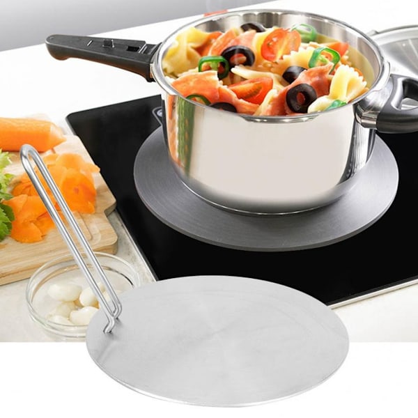 Värmespridare Rostfritt Stål Hällringplatta, Adapteromvandlare för Elektrisk Gasspis, Snabb och Jämn Värme för Mästerlig Matlagning (24cm,