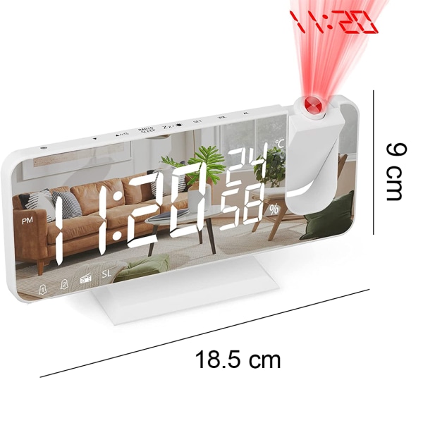 Projektorvekkerklokke for soveromstak Digital vekkerklokke