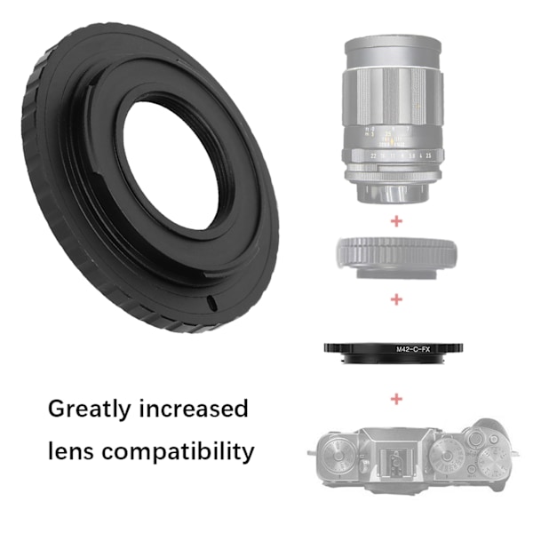 M42CFX-adapterring passar för M42/C-fästeobjektiv som installeras för FX-kamerahus