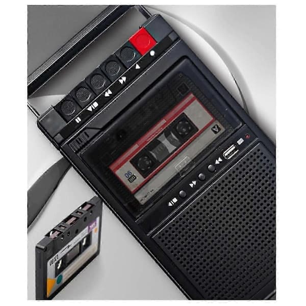 Kassettspiller i retrostil med USB og Bluetooth Kompatibel med analog lyd