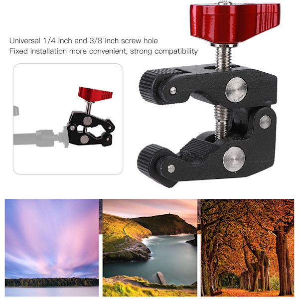 Monitoiminen valokuvaus Super Clamp alumiiniseos Muodikas Magic Arm -kiinnike