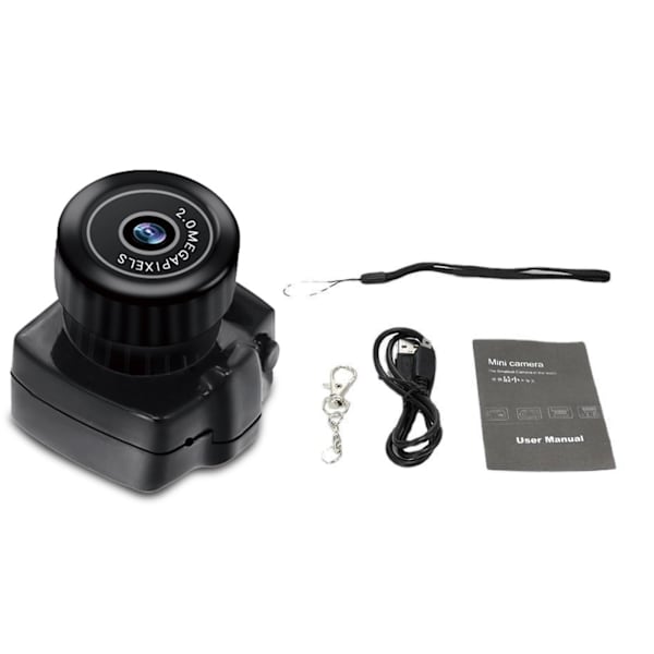 Actionkamera HD 200 000 Pixel Liten Actionkamera med Uppladdningsbart Batteri för Foton Live Streaming Vloggning