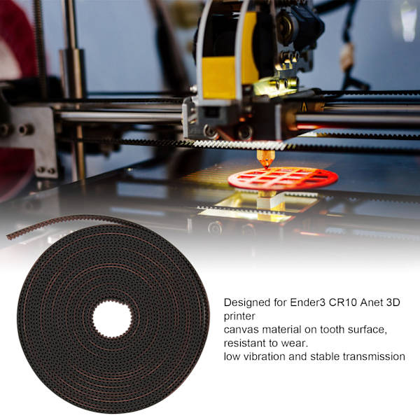 3D-printerrem 9 mm bred 9RF gummitandet glasfiber stabil lav støj 2GT rem til Ender3 CR10 Anet