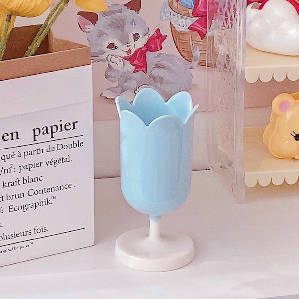 Kynäteline Tulppaanin muotoinen Innovatiivinen Vintage Valokuva Rekvisiitta Suuri Kapasiteetti Kynäteline Toimistoon Opiskeluhuoneeseen Kotiin