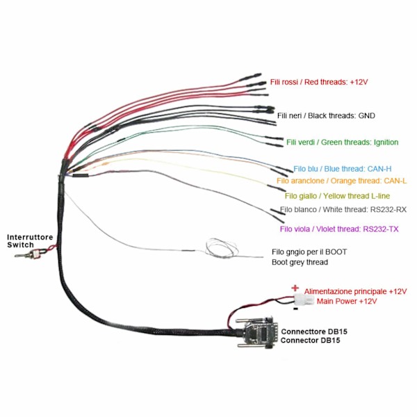 ECU Pinout-kabel MPPS V18.12.3.8 Pinout-kabel Autoreservedel til Fiat ME7.9.10
