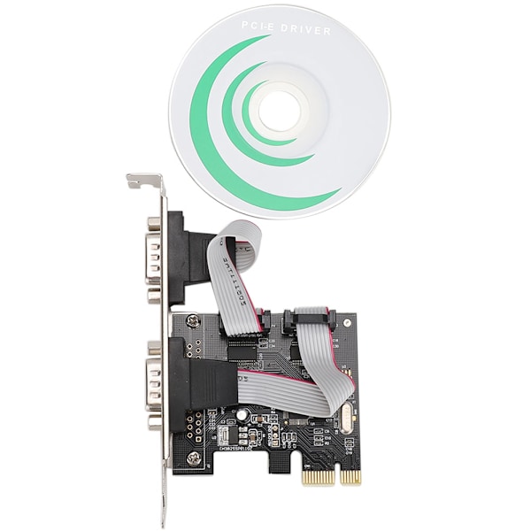 PCI-E PCI Express til dobbelt seriel DB9 RS232 2 port controller-adapterkort