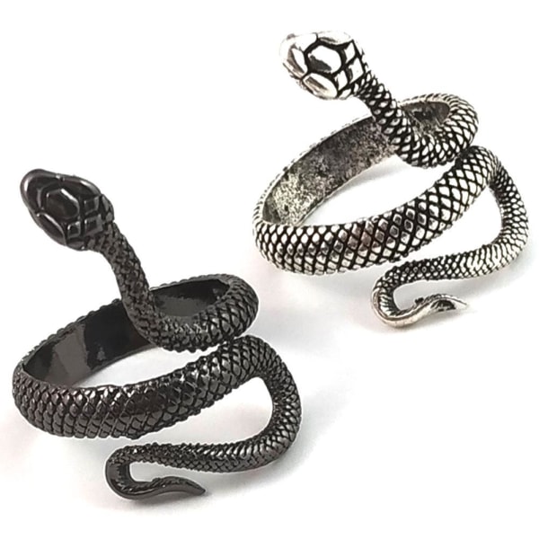 2 st ormring med ormmodellering Öppningsbar justerbar fingerring Unisex